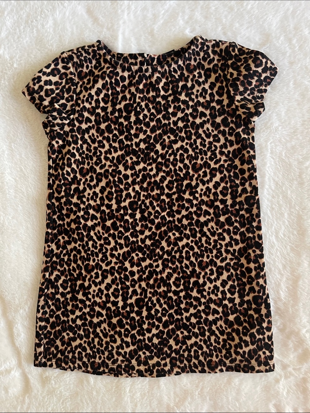 Old Navy Girls Leopard Print Short Sleeve Dress - Brown Black SZ 3T